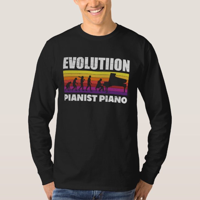 Evolution Piano Musician Keyboard Orchestra  6 T Shirt (Framsida)