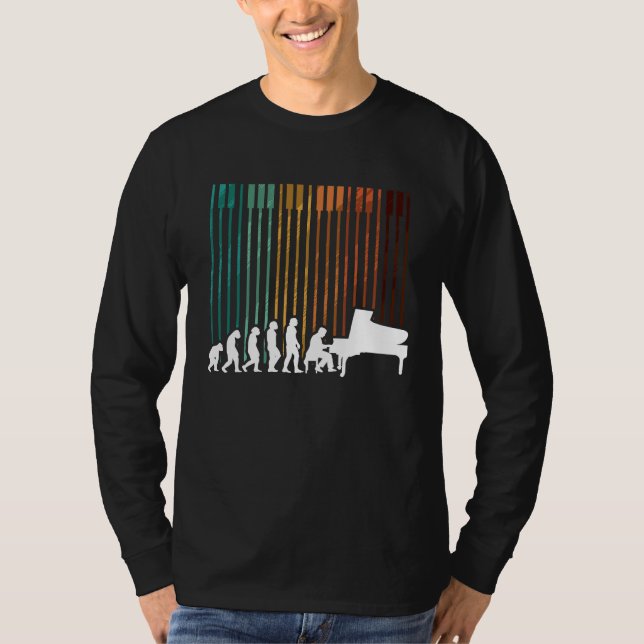 Evolution Piano Musician Keyboard Orchestra T Shirt (Framsida)