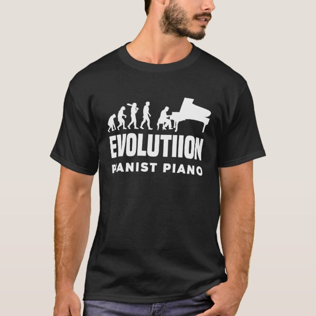 Evolution Piano Musician Tangentbord Orchestra 1 T Shirt (Framsida)