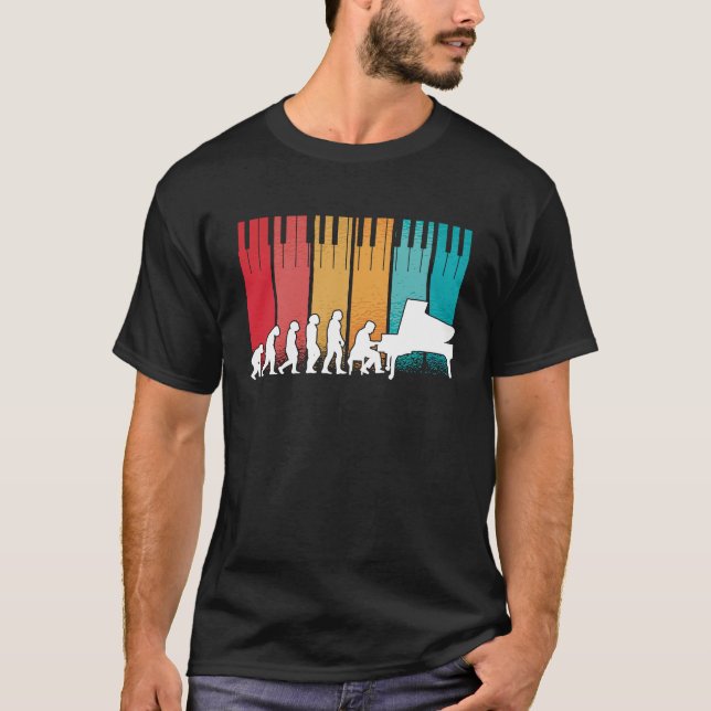 Evolution Piano Musician Tangentbord Orchestra 5 T Shirt (Framsida)