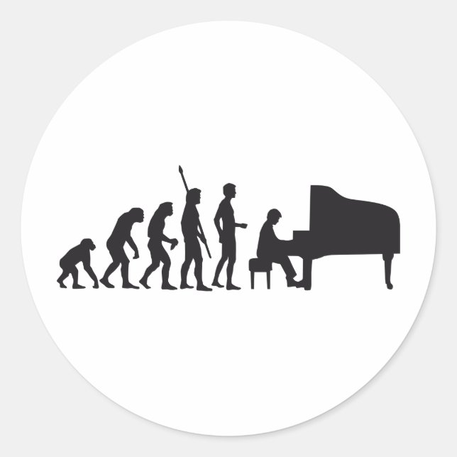 evolution piano runt klistermärke (Framsida)