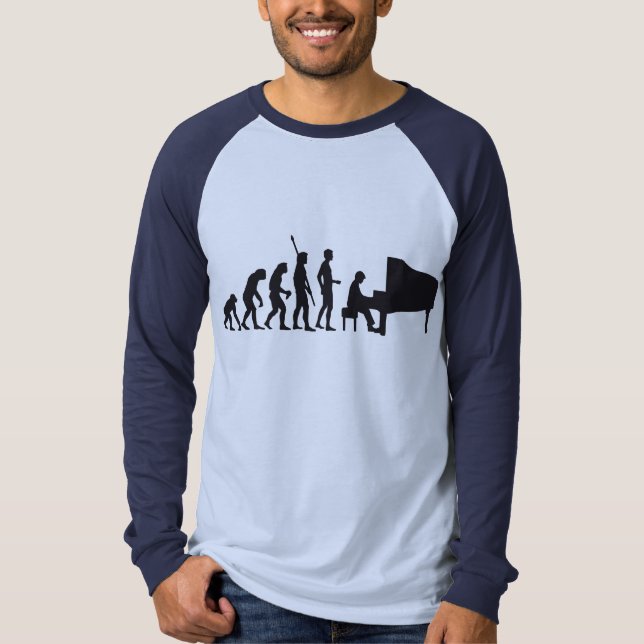 evolution piano t shirt (Framsida)