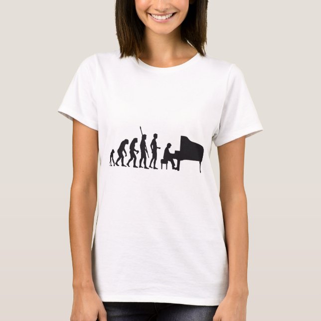 evolution piano tee shirt (Framsida)