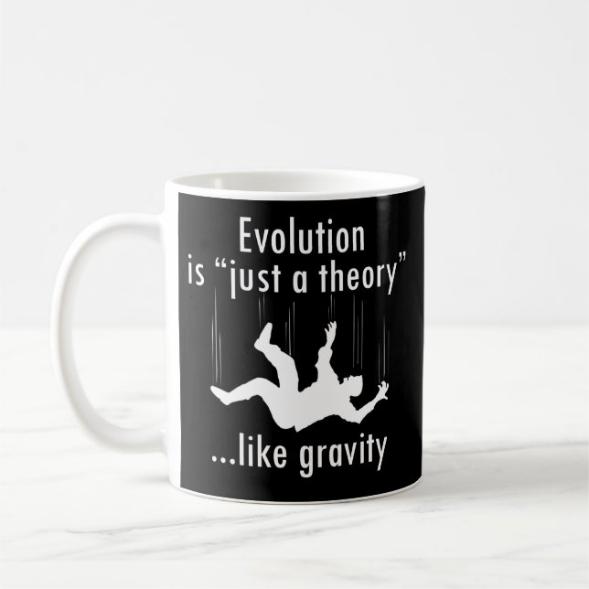 Evolution precis en teori kaffemugg (Vänster)