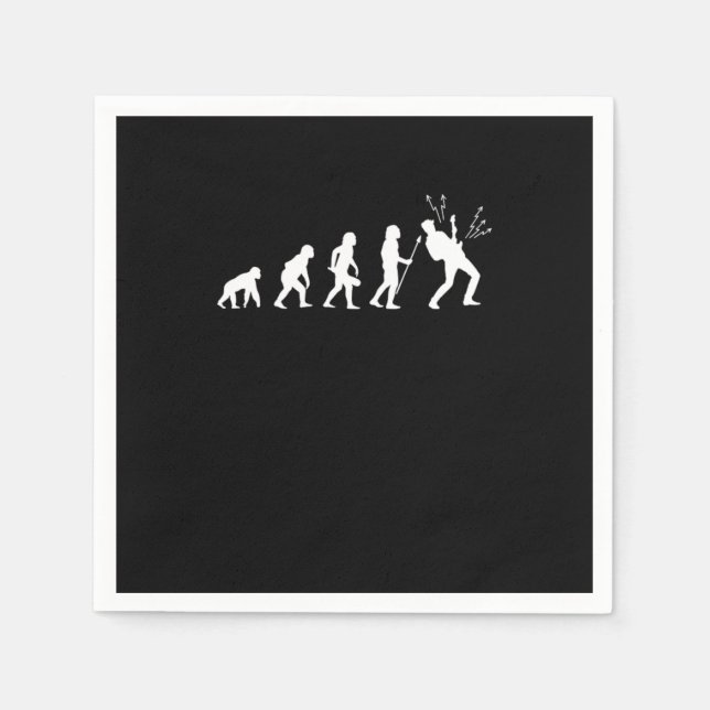 Evolution Rock Music Guitarist Bass Electric Guita Pappersservett (Framsidan)