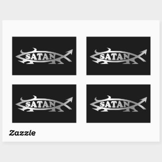 Evolution - Satan + rektangulär fästpunkt Rektangulärt Klistermärke