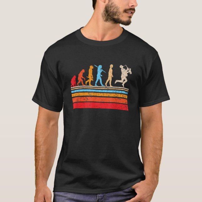 Evolution Saxofonspelare Saxofonist Jazz Mässing  T Shirt (Framsida)