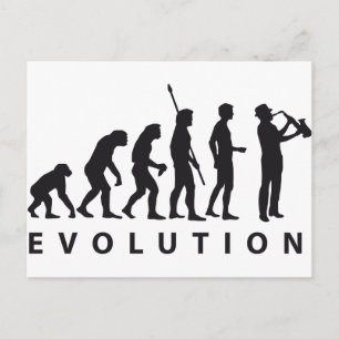 evolution saxophon vykort