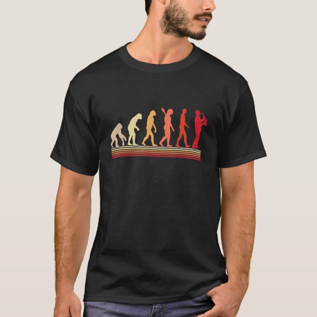 Evolution Saxophone Saxophone Player saaxophone T Shirt (Framsida)