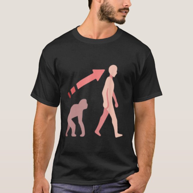 Evolution science human man ape monkey history nat t shirt (Framsida)