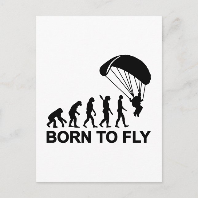 Evolution Skydiving född att flyga Vykort (Framsida)