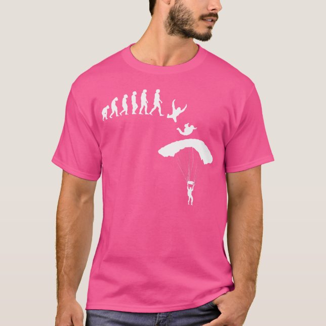 Evolution Skydiving Parachuting T Shirt (Framsida)
