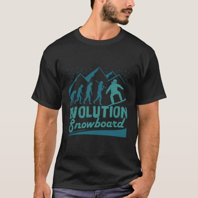 Evolution Snowboard Freestyle Snowboarding Älskare T Shirt (Framsida)