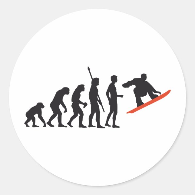evolution snowboard runt klistermärke (Framsida)