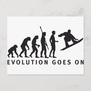 evolution snowboard vykort