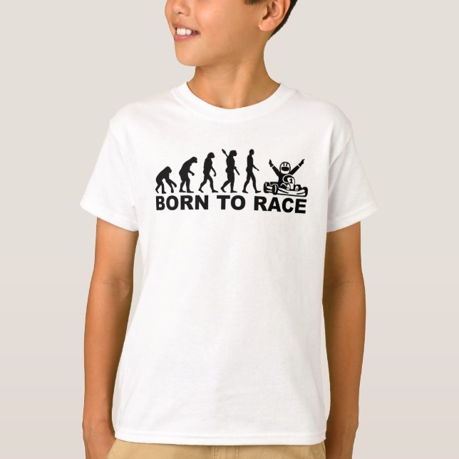Evolution som är född till tävlingen Kart T Shirt (Framsida)