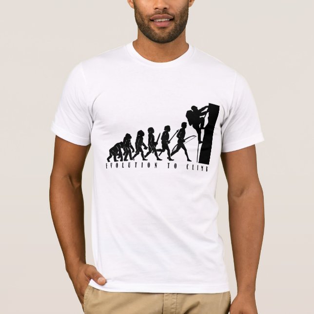 Evolution som ska klättras tee shirt (Framsida)