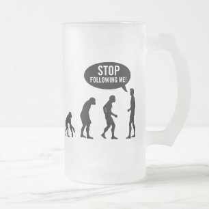 evolution - stoppa efter mig! frostat ölglas