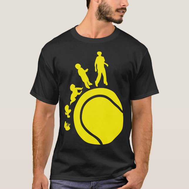 evolution tennis humain bebe foetus evoluzione evo t shirt (Framsida)