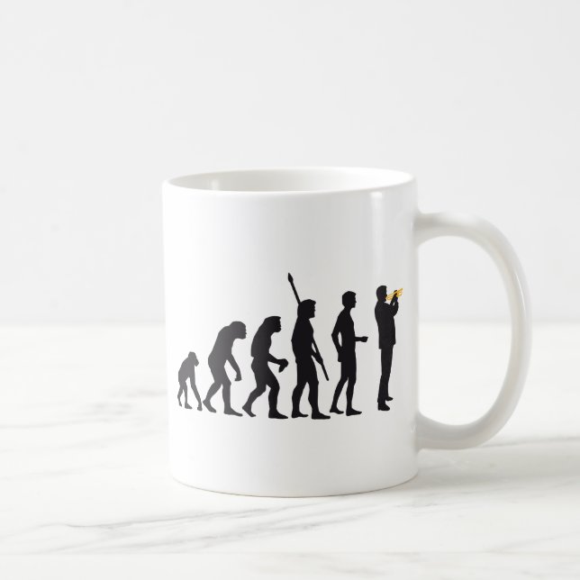 evolution trumpet player kaffemugg (Höger)