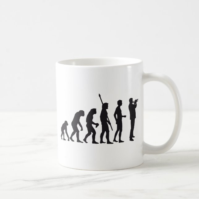 evolution trumpet player kaffemugg (Höger)