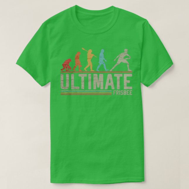 Evolution Ultimate Frisbee Funny Flygdisksport T Shirt (Design framsida)