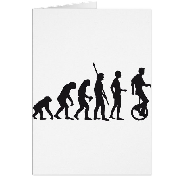evolution unicycle hälsningskort (Framsidan)