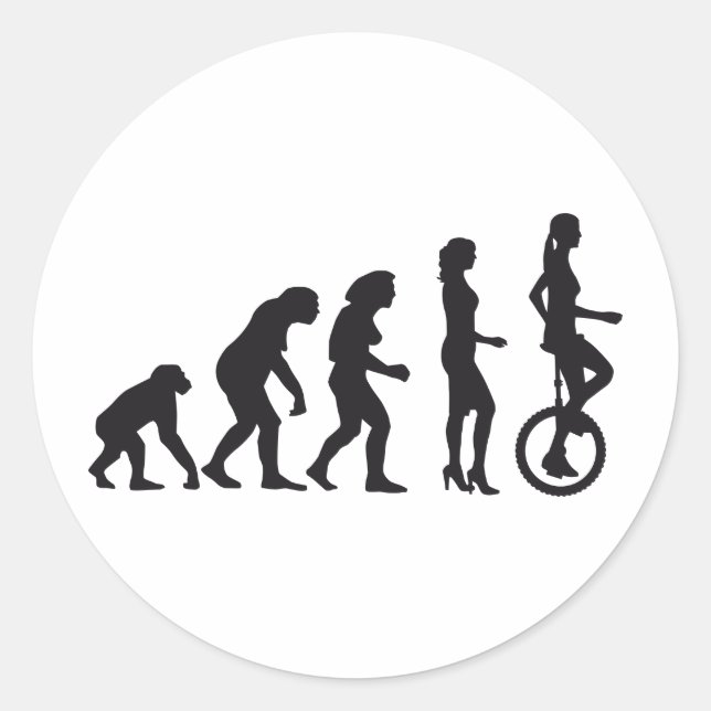evolution unicycle runt klistermärke (Framsida)