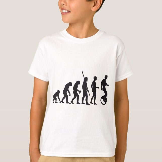 evolution unicycle t shirt (Framsida)