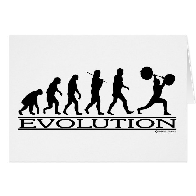 Evolution - väga lyftarmen hälsningskort (Framsidan Horizontal)