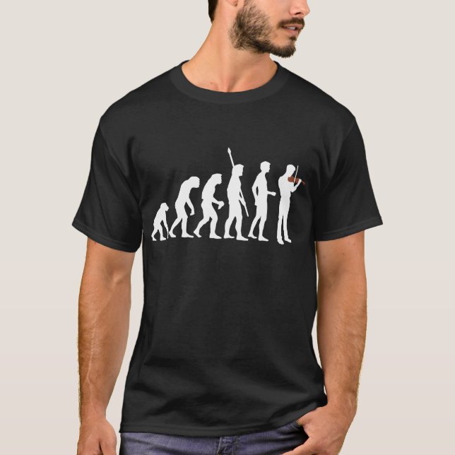 evolution violin player t-shirt (Framsida)
