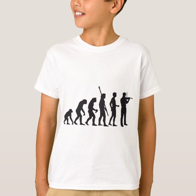 evolution violin t shirt (Framsida)