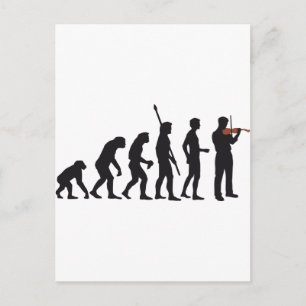evolution violin vykort
