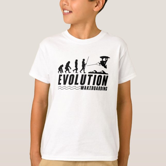 Evolution Wakeboard Wake Wakeboarding Wakeboarder T Shirt (Framsida)