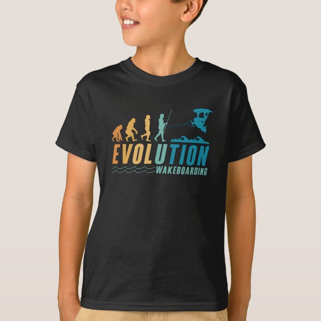 Evolution Wakeboard Wakeboarder Wake Wakeboarding T Shirt (Framsida)