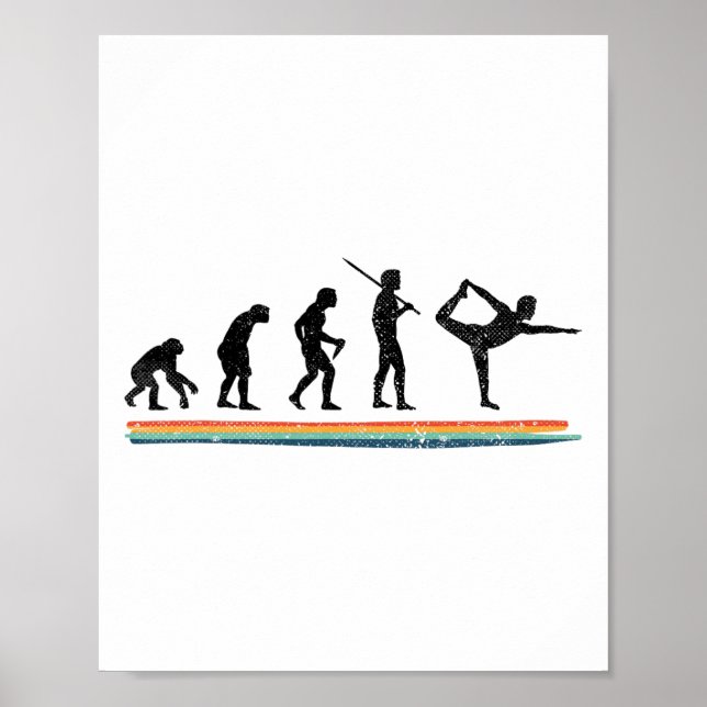 Evolution Yoga Rolig Vintage  Poster (Framsidan)