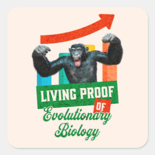 Evolutionär Biologi Primatehumor Fyrkantigt Klistermärke