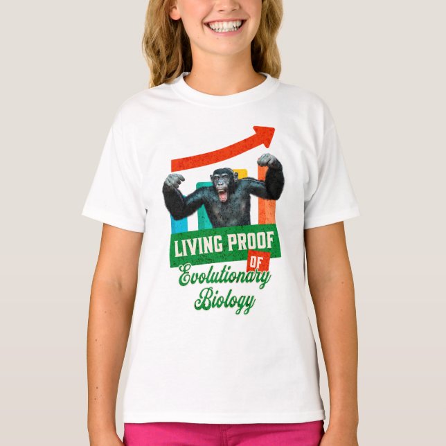 Evolutionär Biologi Primatehumor T Shirt (Framsida)