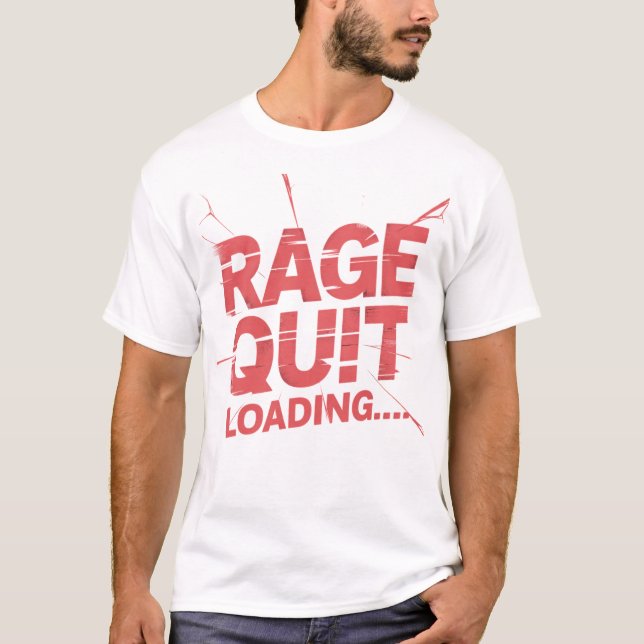 Evolutionen av en spelare & Rage Quit - Dubbelsidi T Shirt (Framsida)
