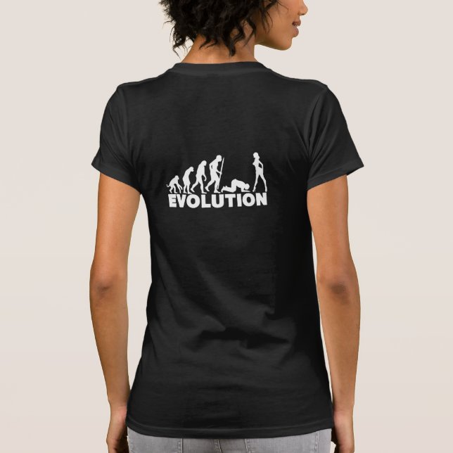 Evolutionen av kvinnor härskar t shirt (Baksida)