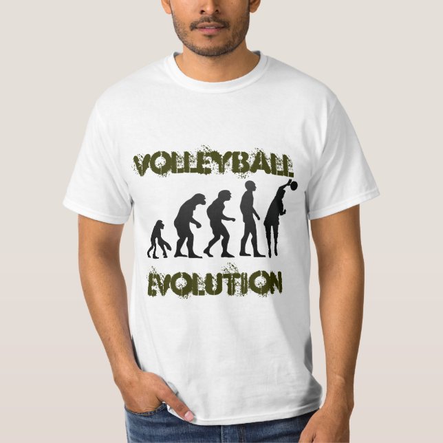 Evolutionen av skjortan för volleyboll T Tröja (Framsida)