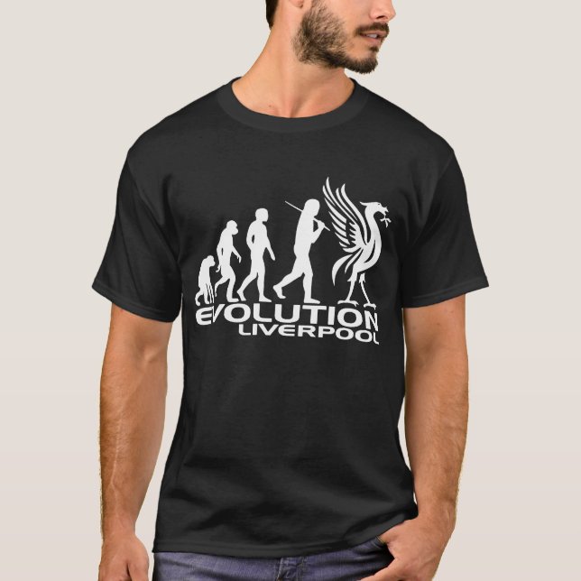 EVOLUTIONLIVERPOOL manar roman Bir för fågel för T Shirt (Framsida)