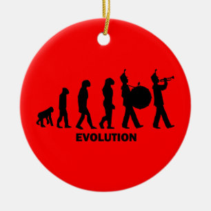 evolutionmarschmusikband julgransprydnad keramik