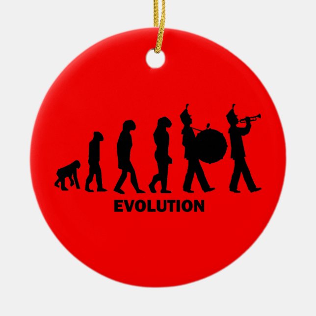 evolutionmarschmusikband julgransprydnad keramik (Framsidan)