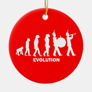 evolutionmarschmusikband julgransprydnad keramik