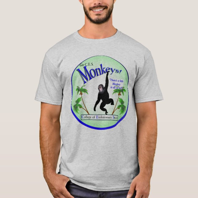 Evolutionschimpanser! Tee Shirt (Framsida)