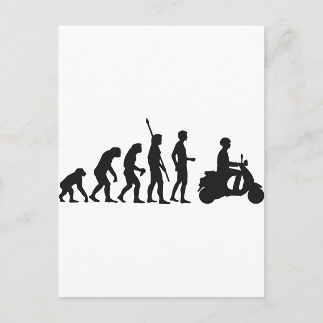 evolutionsscooter vykort (Framsida)