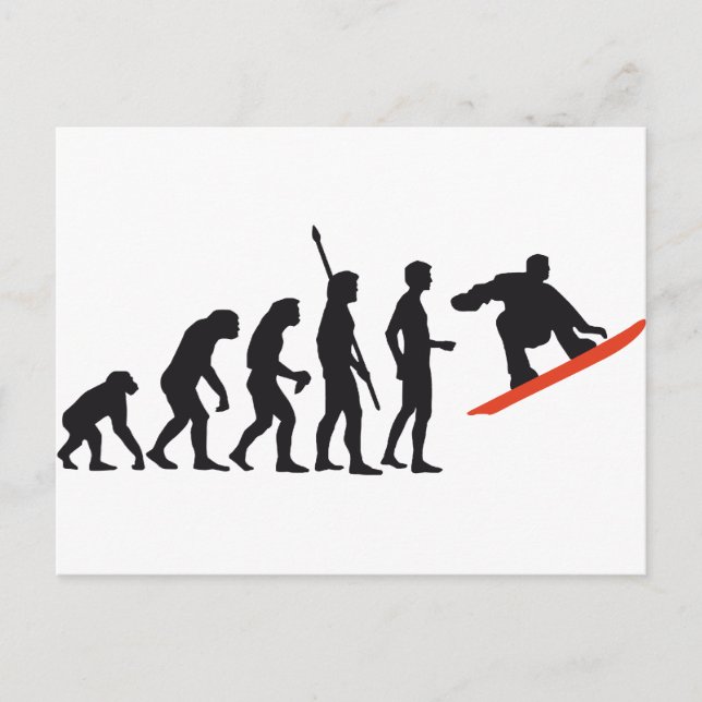 evolutionssnowboard vykort (Framsida)