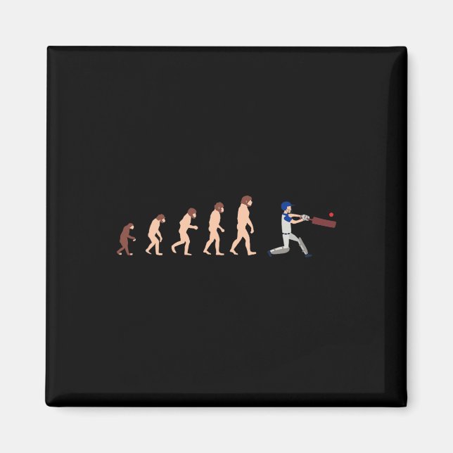 Evolutionsteori Cricketspelare Rolig  Magnet (Framsidan)