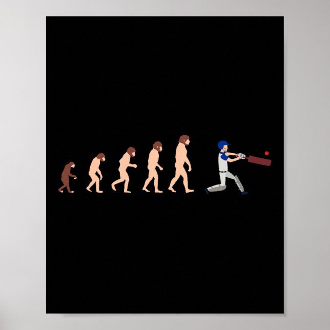 Evolutionsteori Cricketspelare Roligt  Poster (Framsidan)